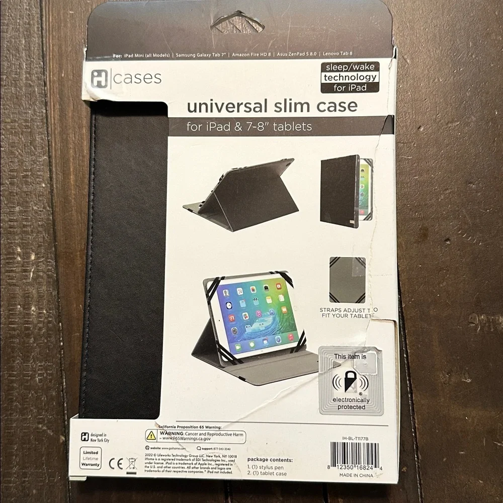 H Cases Unoversal Slim Cas for iPad and 7 to 8” Tablets. NWT.
